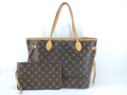 LOUIS VUITTON Monogram Neverfull MM Tote Bag with Pouch
