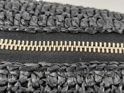 SAINT LAURENT Unused Raffia Shoulder Bag
