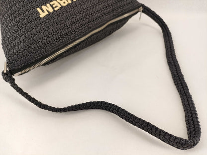 SAINT LAURENT Unused Raffia Shoulder Bag