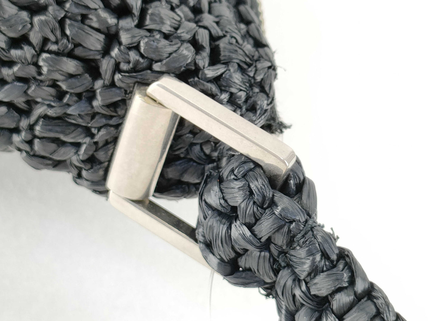 SAINT LAURENT Unused Raffia Shoulder Bag