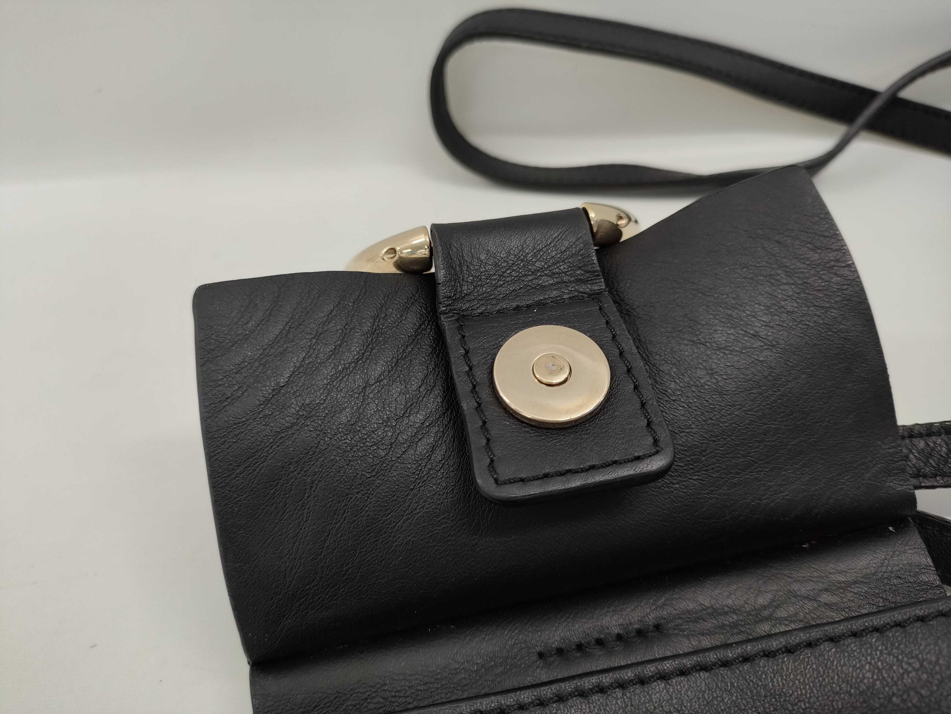 Chloe Faye Black Leather Shoulder Bag