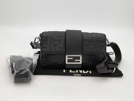 FENDI Zucca Shoulder Bag Leather Shoulder Bag