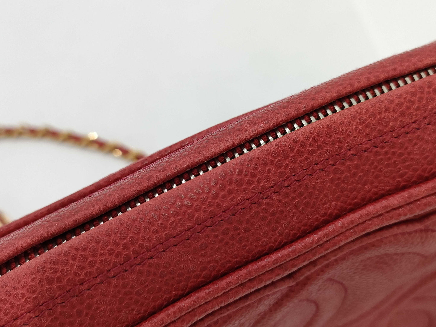 CHANEL Triple Coco Chain Shoulder Bag Caviar Skin Shoulder Bag