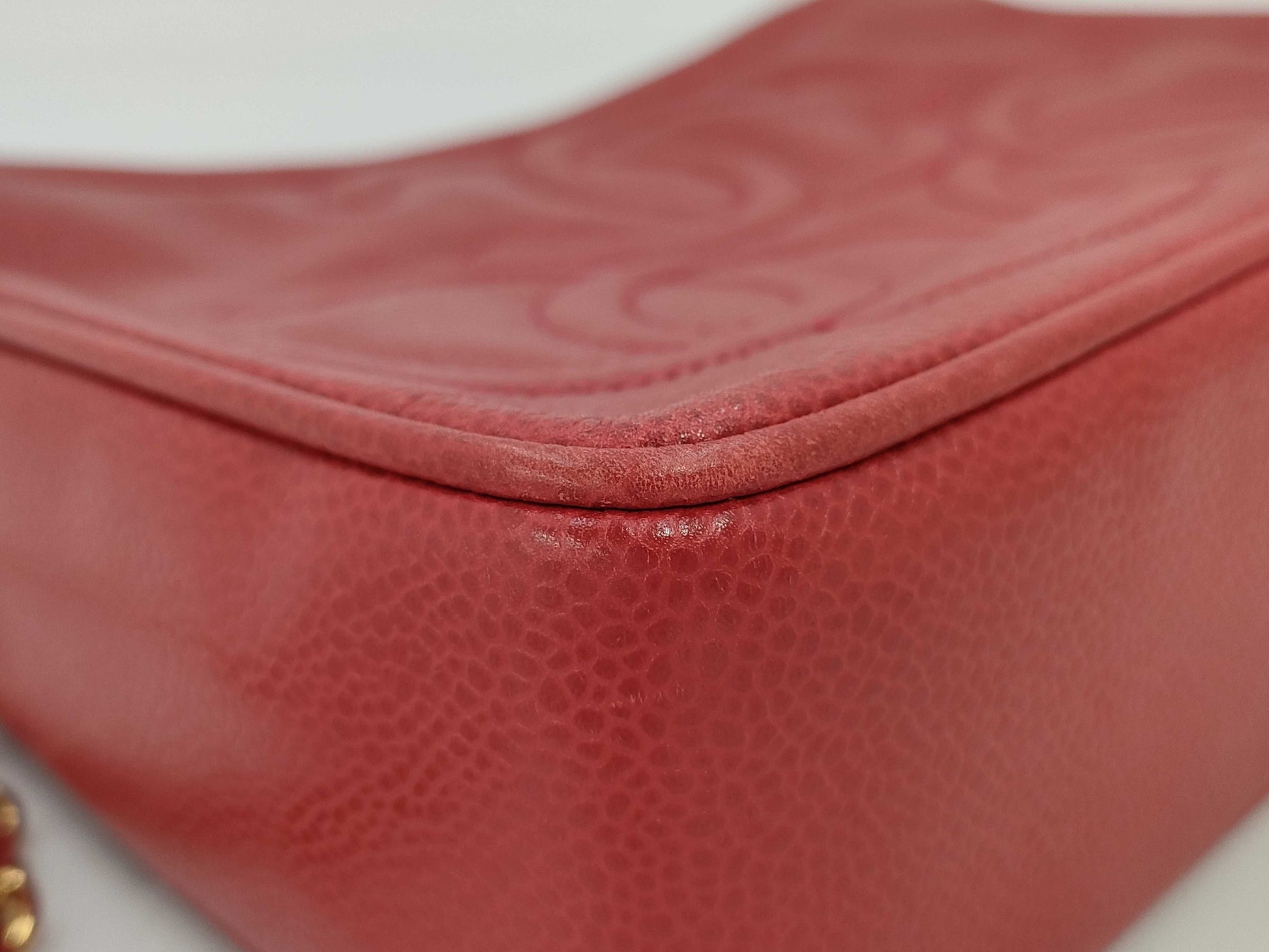 CHANEL Triple Coco Chain Shoulder Bag Caviar Skin Shoulder Bag