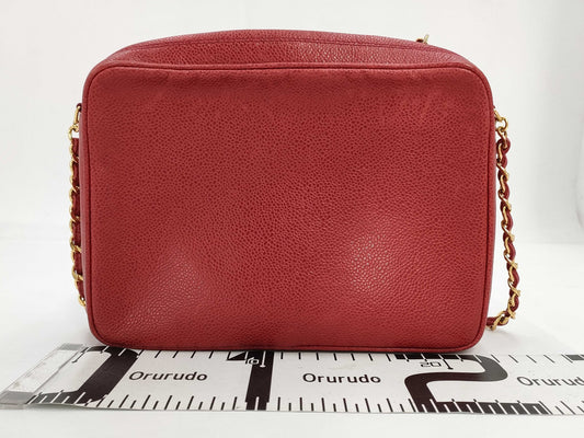 CHANEL Triple Coco Chain Shoulder Bag Caviar Skin Shoulder Bag