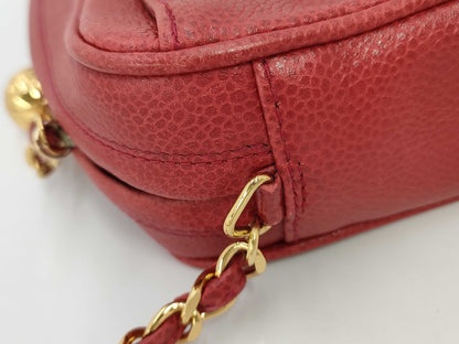 CHANEL Triple Coco Chain Shoulder Bag Caviar Skin Shoulder Bag