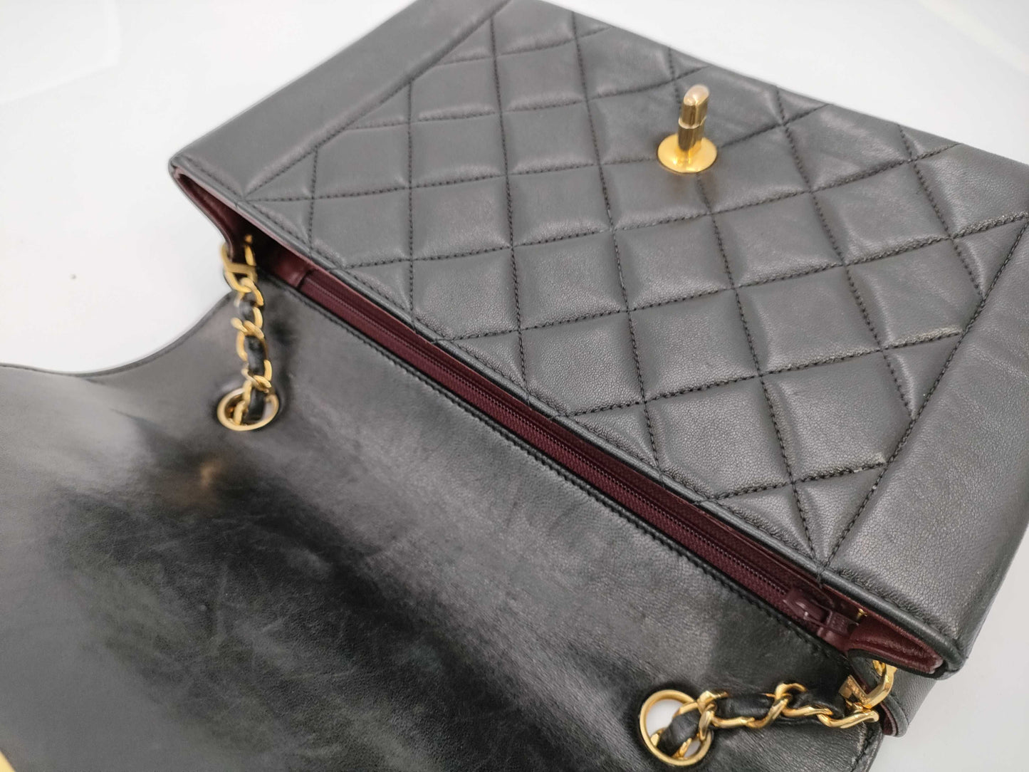 CHANEL Diana Chain Shoulder Bag Lambskin Shoulder Bag
