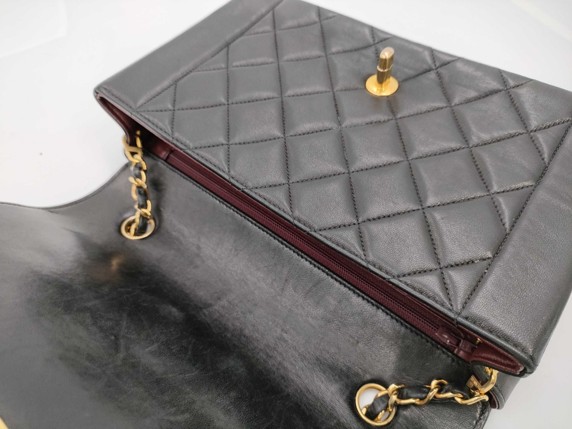 CHANEL Diana Chain Shoulder Bag Lambskin Shoulder Bag