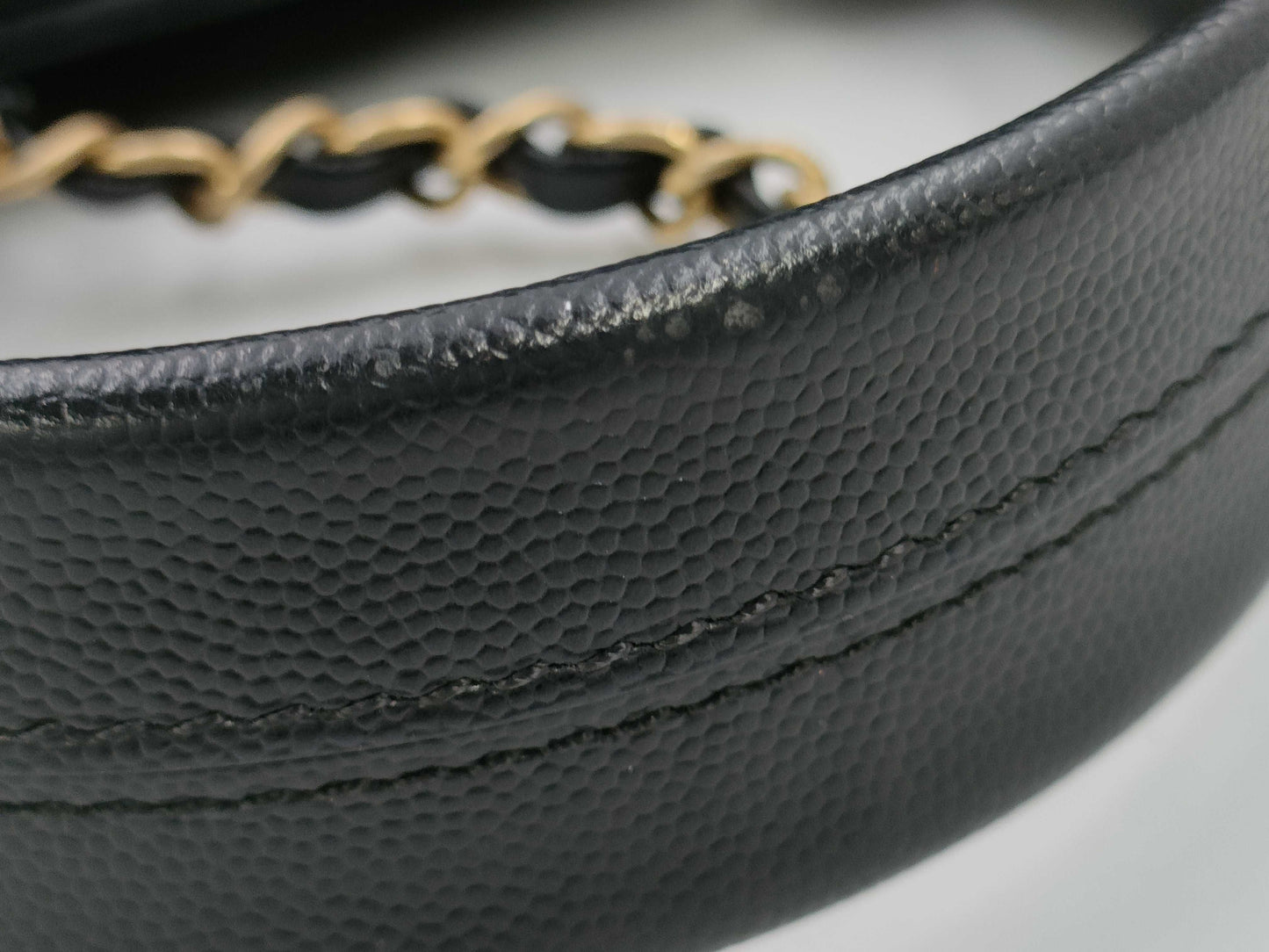 CHANEL Deauville Chain Shoulder Bag Caviar Skin Shoulder Bag