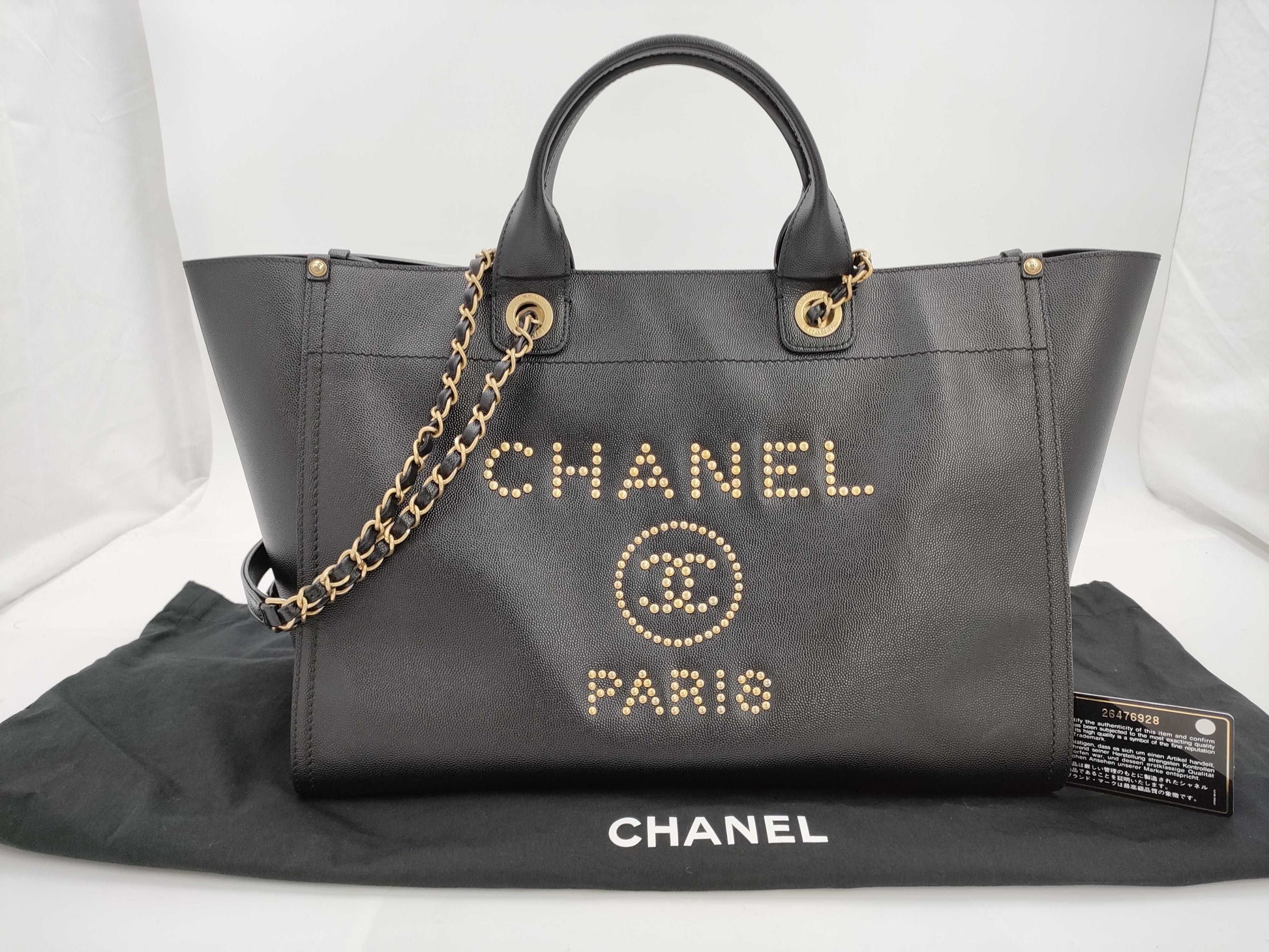 CHANEL Deauville Chain Shoulder Bag Caviar Skin Shoulder Bag