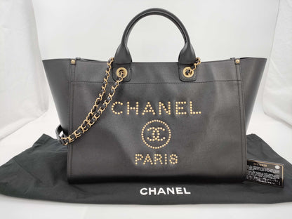CHANEL Deauville Chain Shoulder Bag Caviar Skin Shoulder Bag