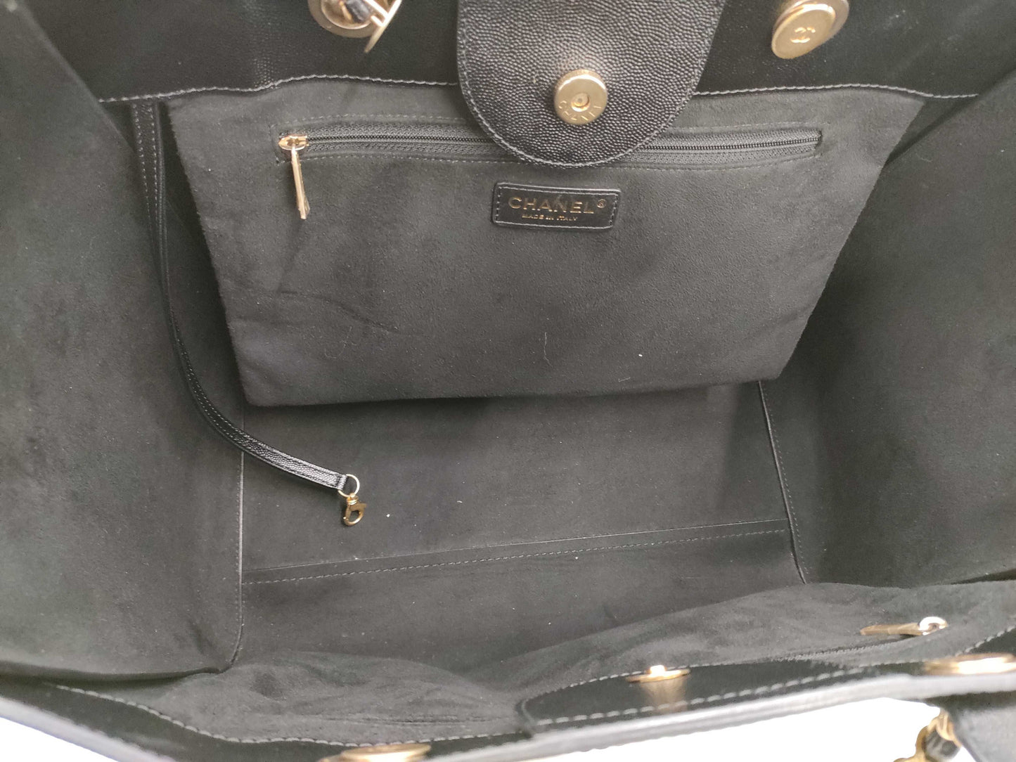 CHANEL Deauville Chain Shoulder Bag Caviar Skin Shoulder Bag