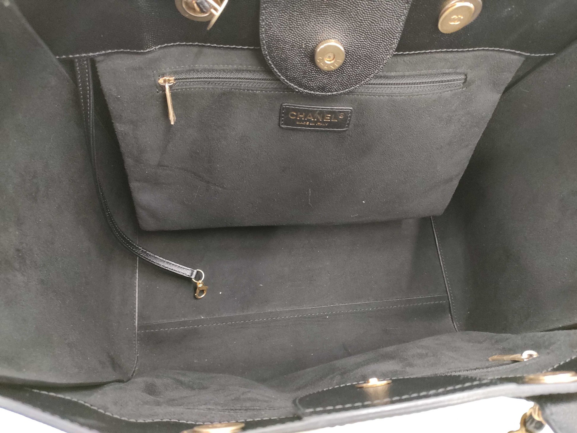 CHANEL Deauville Chain Shoulder Bag Caviar Skin Shoulder Bag