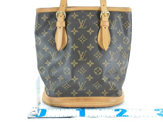 LOUIS VUITTON RFID Unverified VI0060 Monogram Louis Vuitton Monogram Bucket PM M42238 Tote Bag