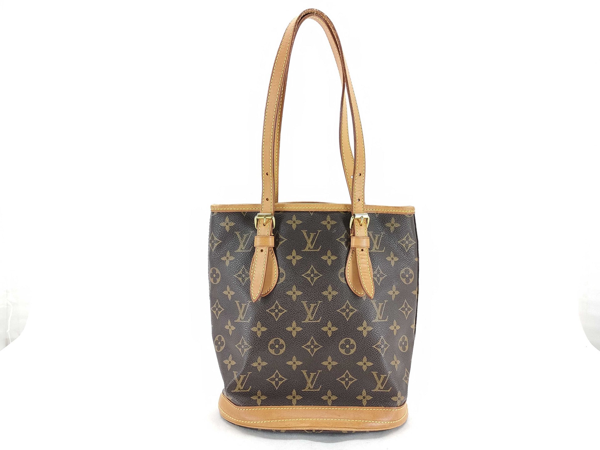 LOUIS VUITTON RFID Unverified VI0060 Monogram Louis Vuitton Monogram Bucket PM M42238 Tote Bag