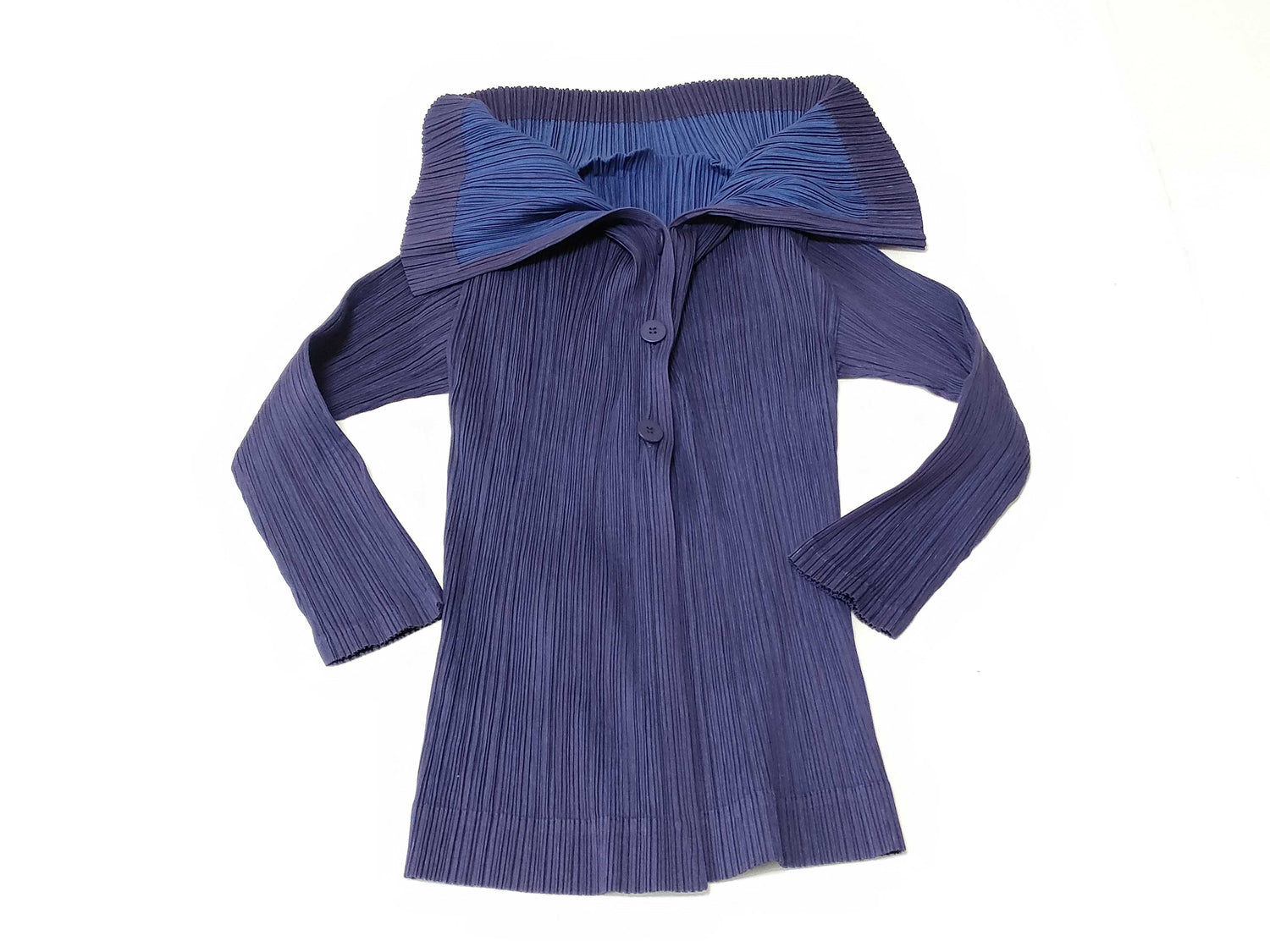 PLEATS PLEASE pleated jacket cardigan with modified collar