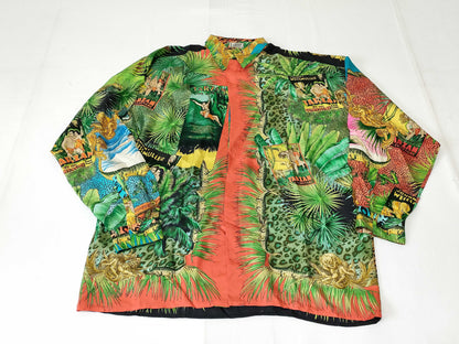 VERSACE Vintage Tarzan Jungle Print Silk Shirt