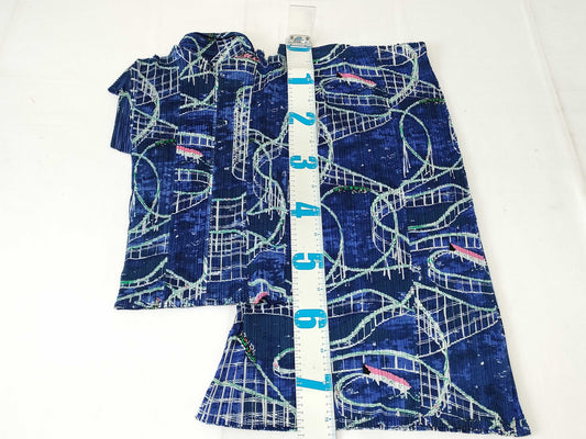 PLEATS PLEASE ROLLER COASTER Roller Coaster Amusement Park Top and Skirt Set