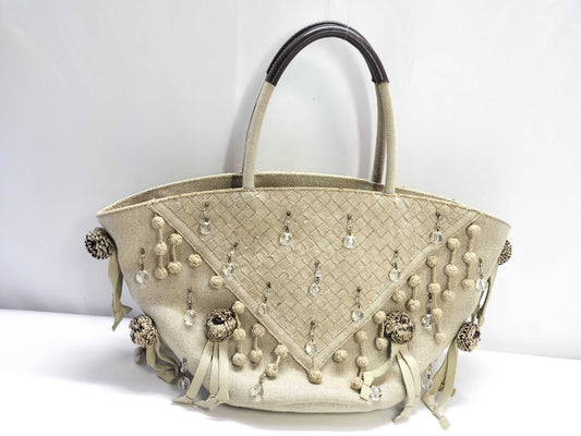 BOTTEGA VENETA Intrecciato Canvas Tote Bag with Beads
