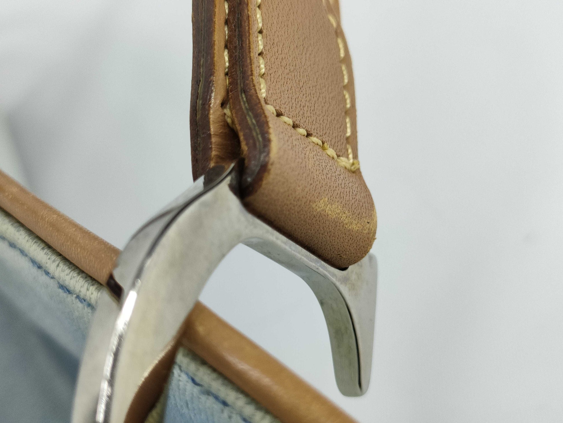 Dior DIOR Christian Dior Saddle Bag Handbag Denim x Leather Shoulder Bag
