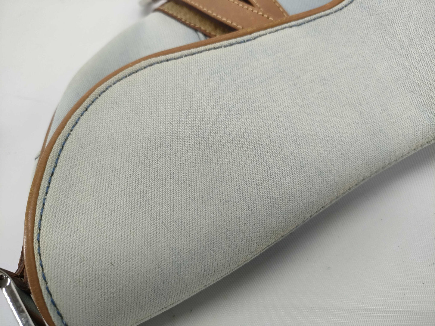 Dior DIOR Christian Dior Saddle Bag Handbag Denim x Leather Shoulder Bag