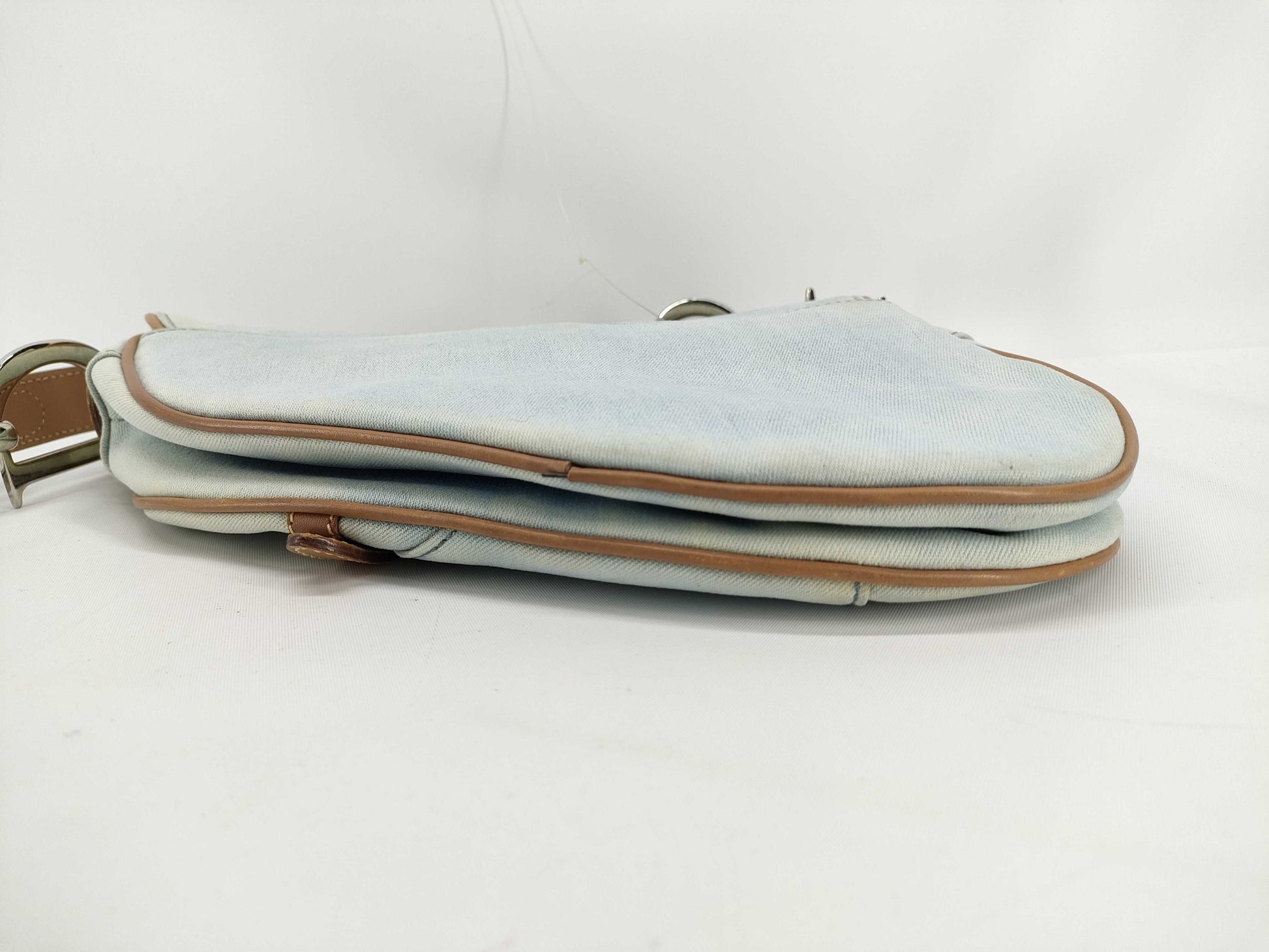 Dior DIOR Christian Dior Saddle Bag Handbag Denim x Leather Shoulder Bag