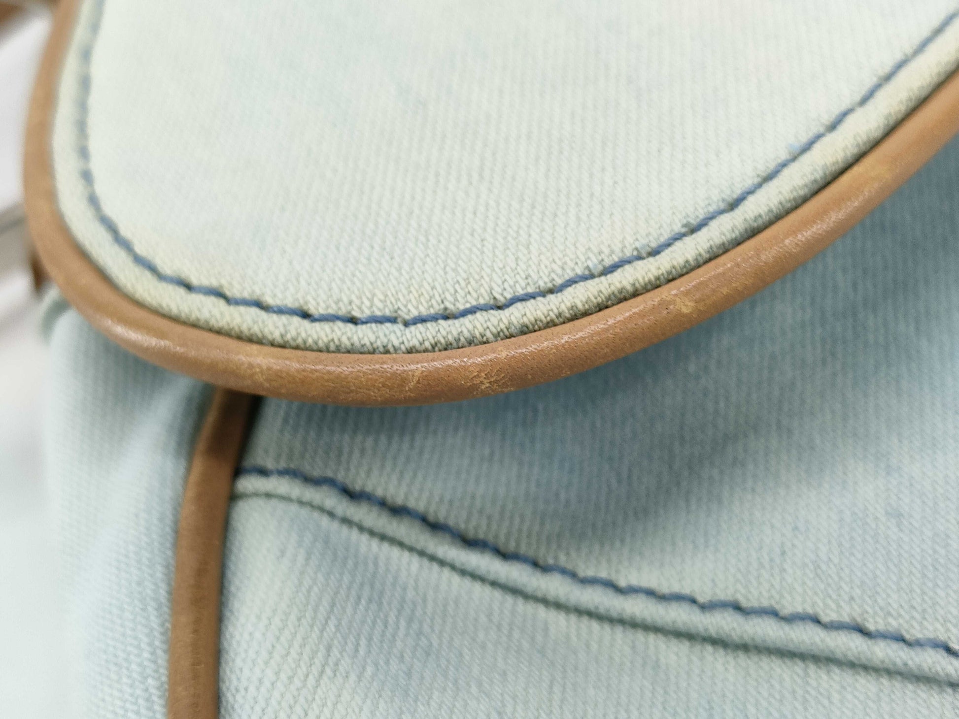 Dior DIOR Christian Dior Saddle Bag Handbag Denim x Leather Shoulder Bag
