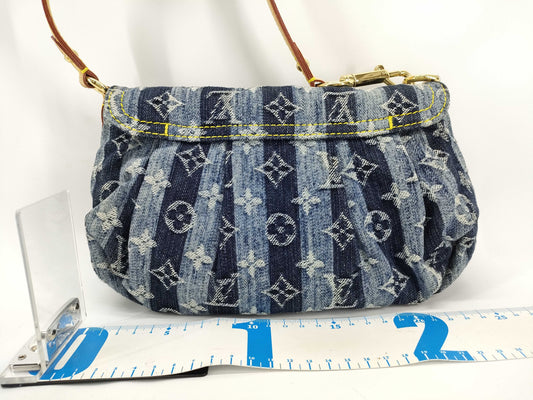 LOUIS VUITTON RFID verification failed. SR1006 Monogram Denim LOUIS VUITTON Mini Pretty Layé Shoulder Bag M95333 Monogram Denim SR1006 Shoulder Bag
