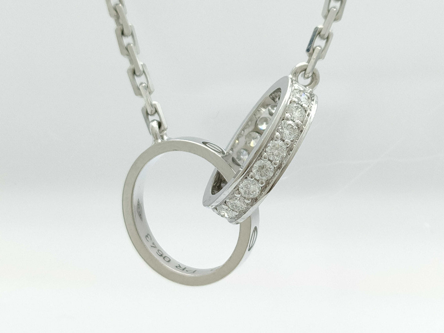 Cartier Baby Love Diamond Necklace in WG 750, 6.8g 