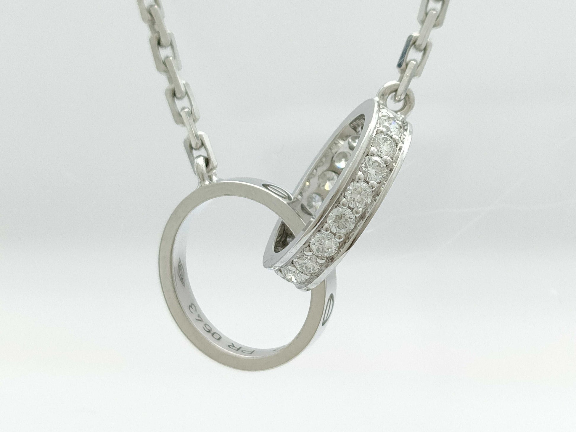 Cartier Baby Love Diamond Necklace in WG 750, 6.8g 