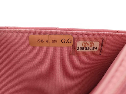CHANEL Matelasse Chain Wallet A33814 Lambskin Pink 22 Series Shoulder Bag