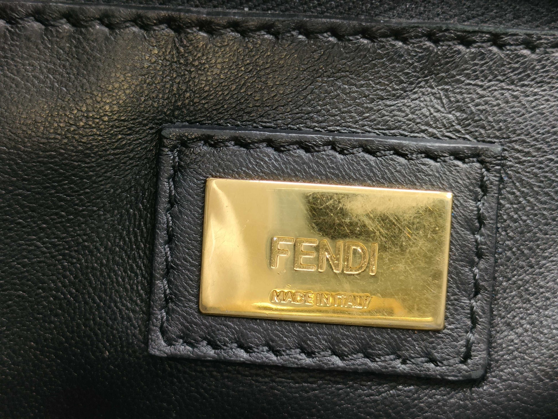 FENDI Peekaboo Iconic Small Handbag 8BN244-K4P Leather Black Handbag