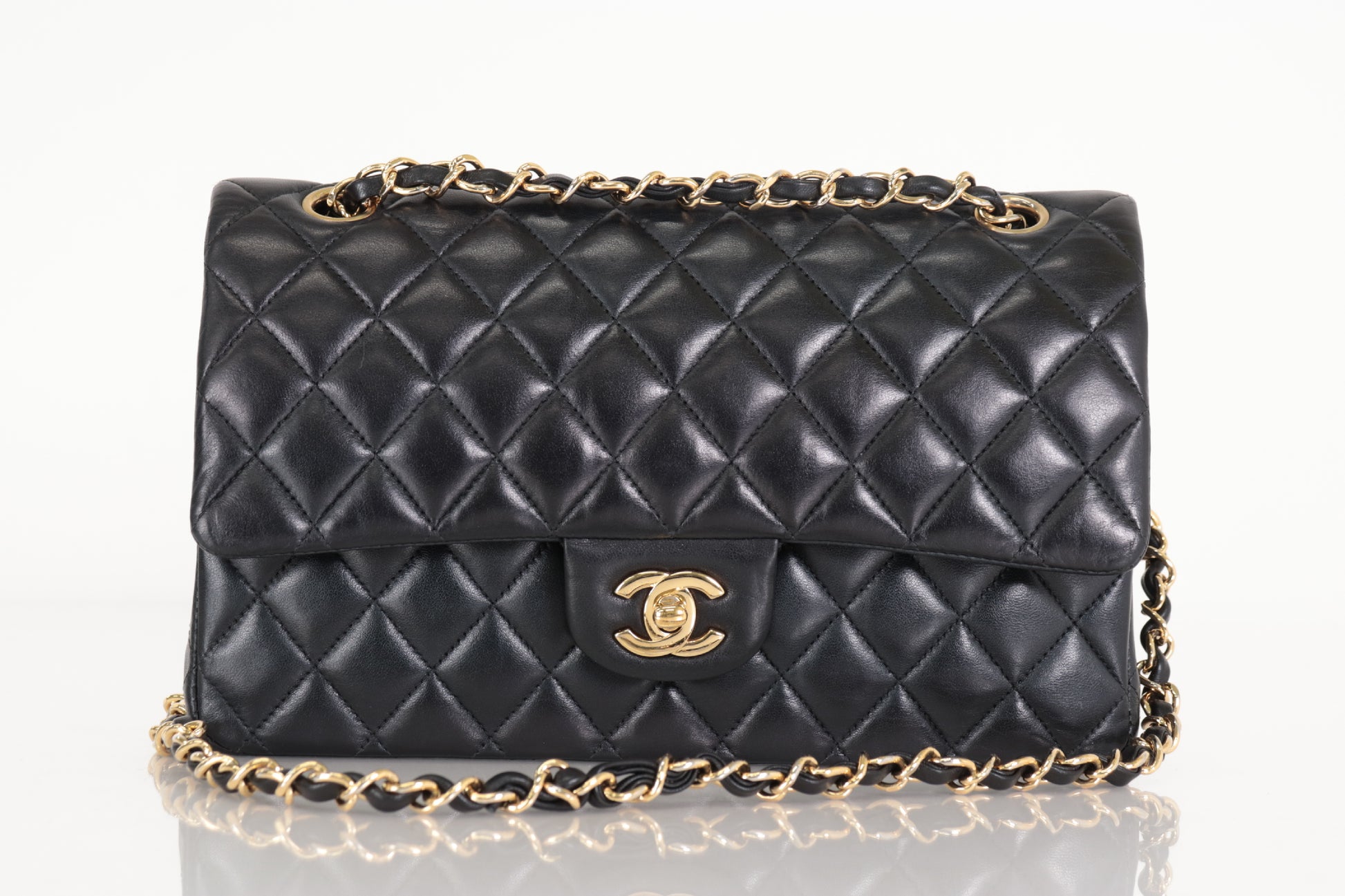 CHANEL Double Flap 25 Lambskin Shoulder Bag, No. 24