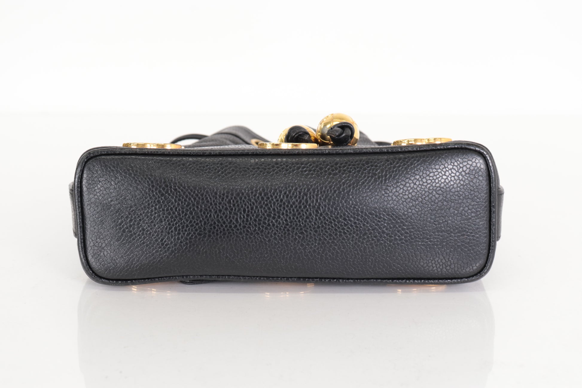 CHANEL Triple Coco Caviar Drawstring Chain Shoulder Bag, No. 3