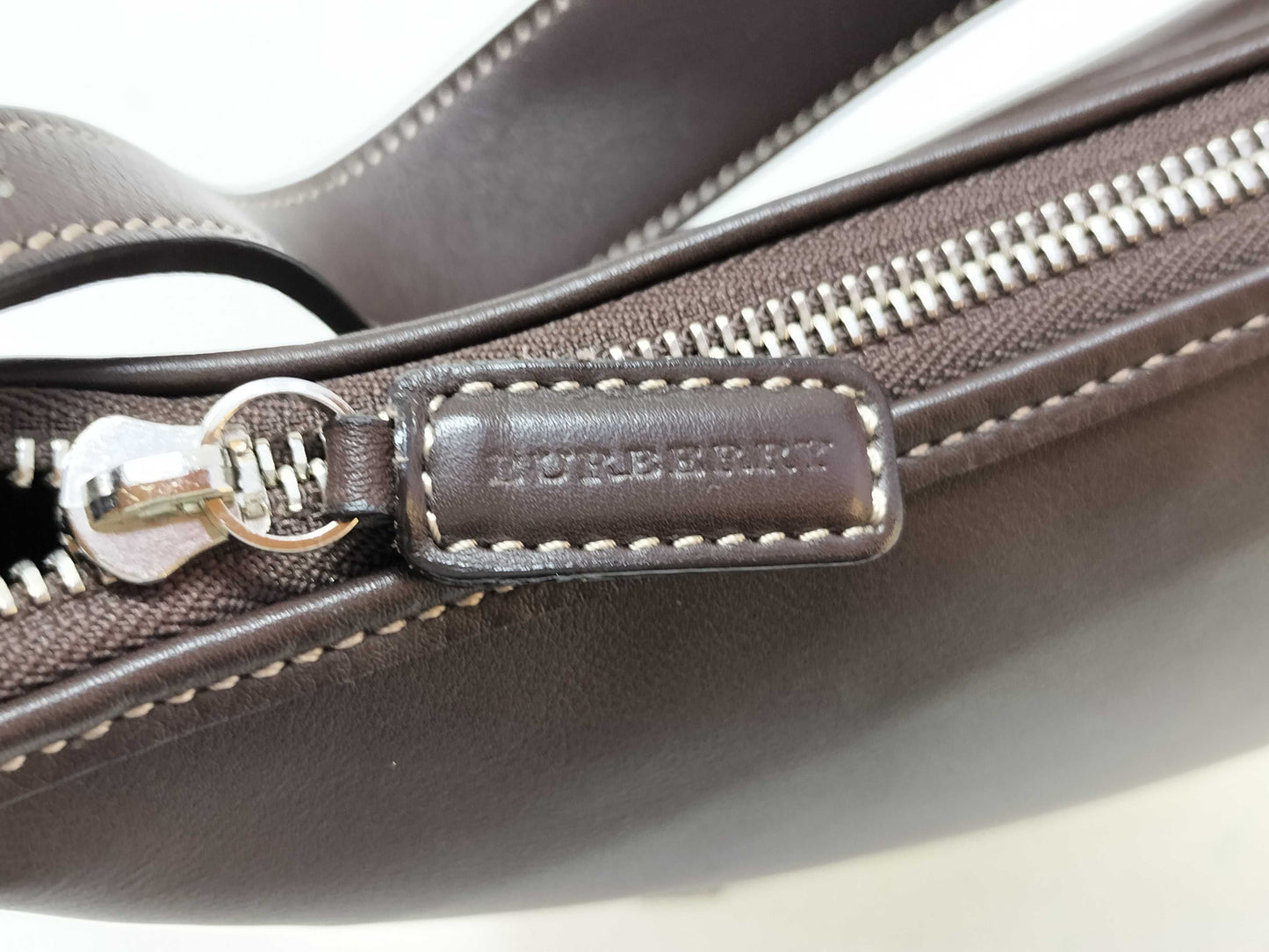 BURBERRY Leather Handbag with Checked Interior