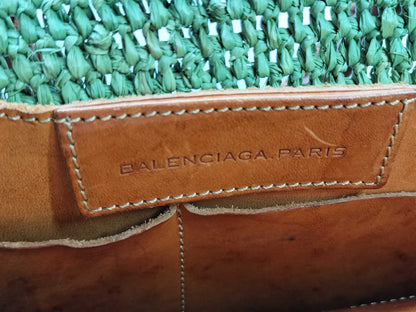 BALENCIAGA Straw Leather Handbag 236741 Handbag