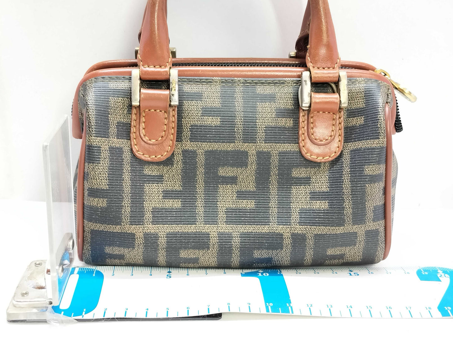 FENDI Zucca pattern mini Boston bag Zucca mini bag bag