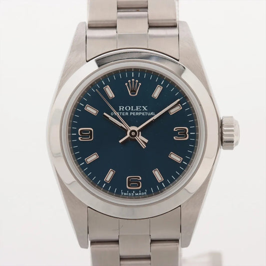 ROLEX Oyster Perpetual 76080 A892619 Blue Dial Men's Watch