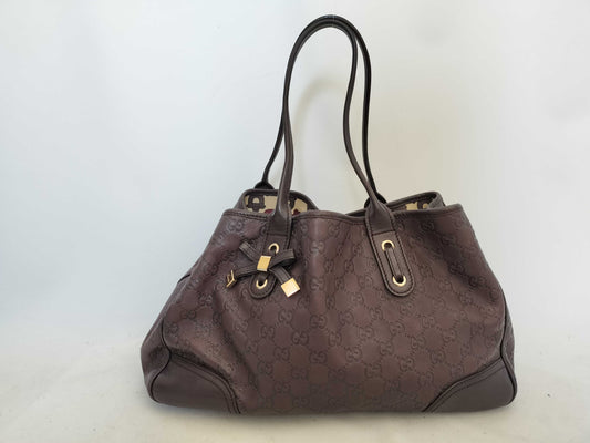GUCCI Guccissima Leather GG Pattern Handbag Tote Bag 163805