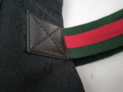 GUCCI GG Canvas Handbag Tote Bag with GG Pattern, Sherry Line, and Logo 161836