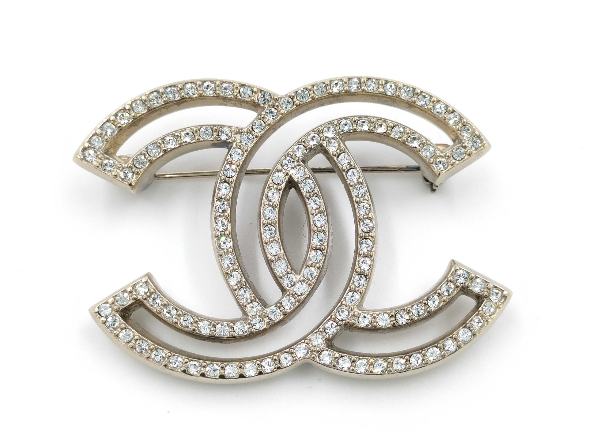 CHANEL CHANEL Brooch A18V Coco Mark Rhinestone Die-Cut Brooch