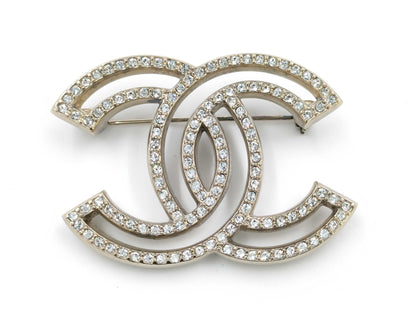 CHANEL CHANEL Brooch A18V Coco Mark Rhinestone Die-Cut Brooch