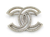 CHANEL CHANEL Brooch A18V Coco Mark Rhinestone Die-Cut Brooch