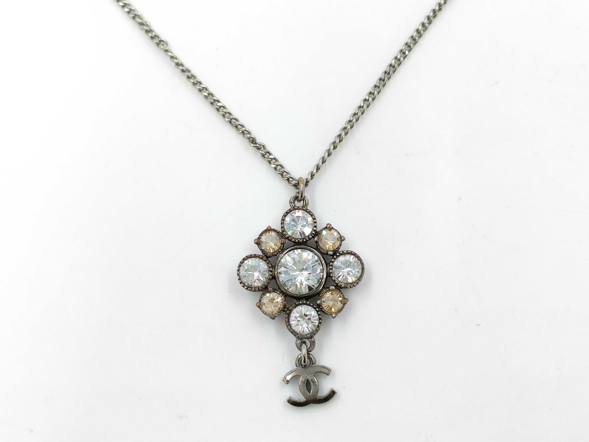 CHANEL CHANEL Rhinestone Coco Mark Necklace C11V Necklace