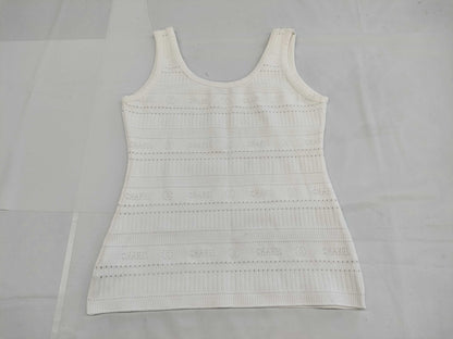 CHANEL CHANEL Tank Top Tops P07400V05517 97P #42 White Punching Logo Coco Mark Tops