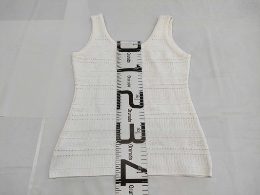 CHANEL CHANEL Tank Top Tops P07400V05517 97P #42 White Punching Logo Coco Mark Tops