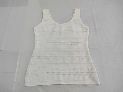 CHANEL CHANEL Tank Top Tops P07400V05517 97P #42 White Punching Logo Coco Mark Tops