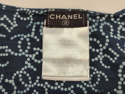 CHANEL CHANEL Sleeveless Shirt Tops P28271V18283 06P #38 Coco Mark All-Over Print Navy Tops