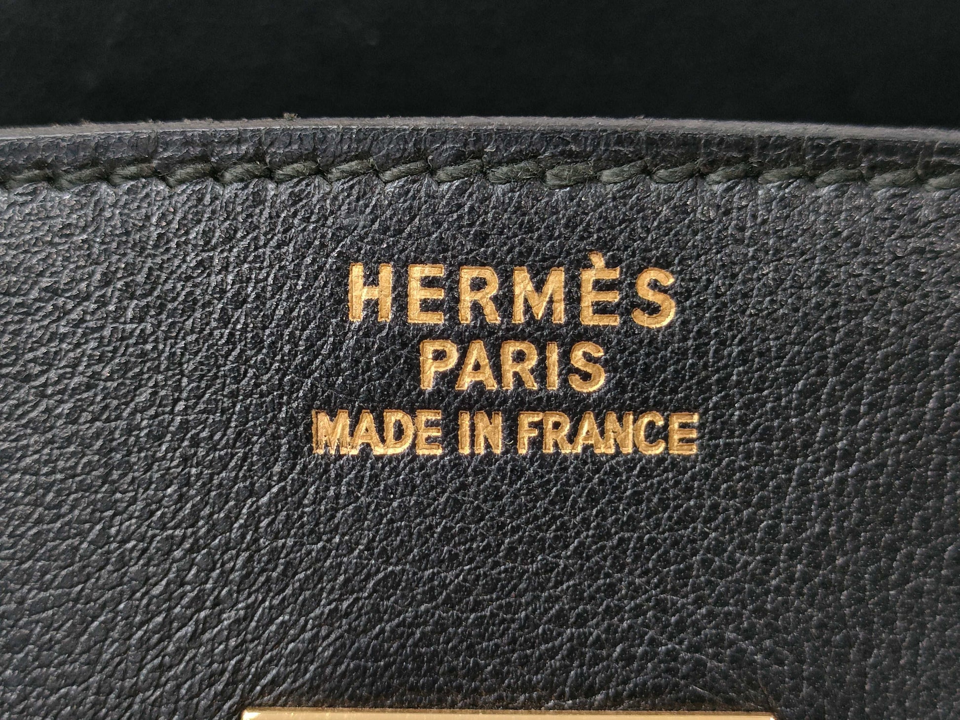 HERMES Birkin 35 Black Veau Gulliver G Hardware ○Y Engraving Handbag
