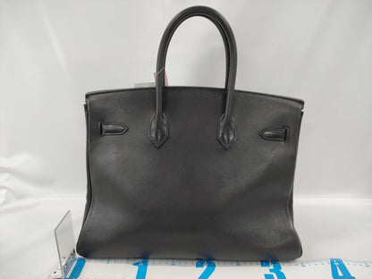 HERMES Birkin 35 Black Veau Gulliver G Hardware ○Y Engraving Handbag